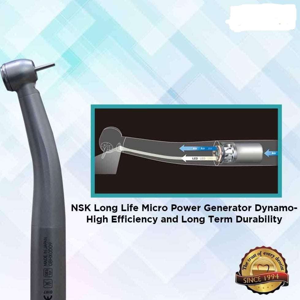 NSK Dyna-LED High Speed Air Rotor Hand-Piece (Standard Head 2 Hole) - Vitalticks PVT LTD