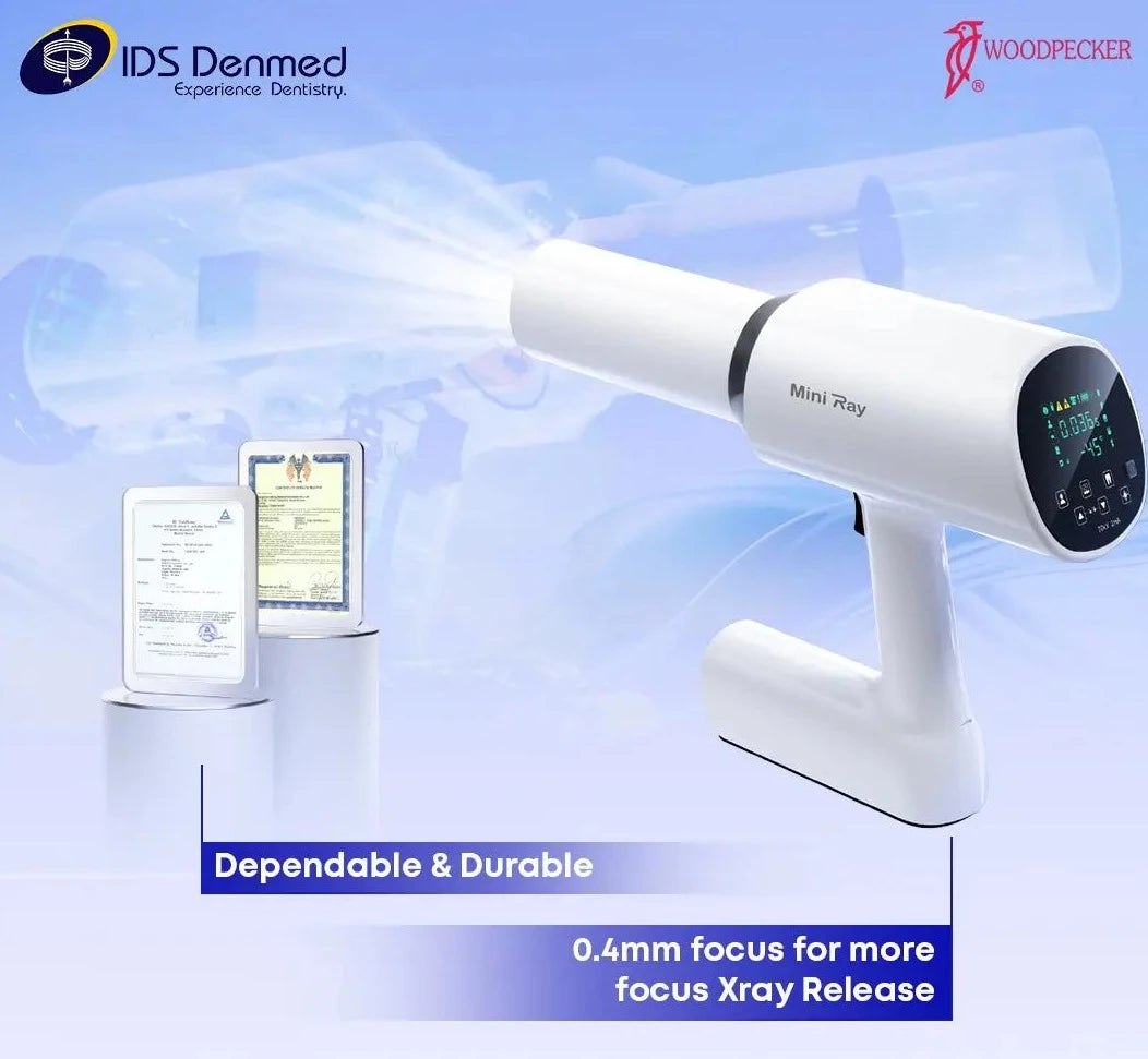 An image of the Woodpecker X-Ray machine, showcasing its compact design and advancedmini  X-ray technology for dental or medical applications.