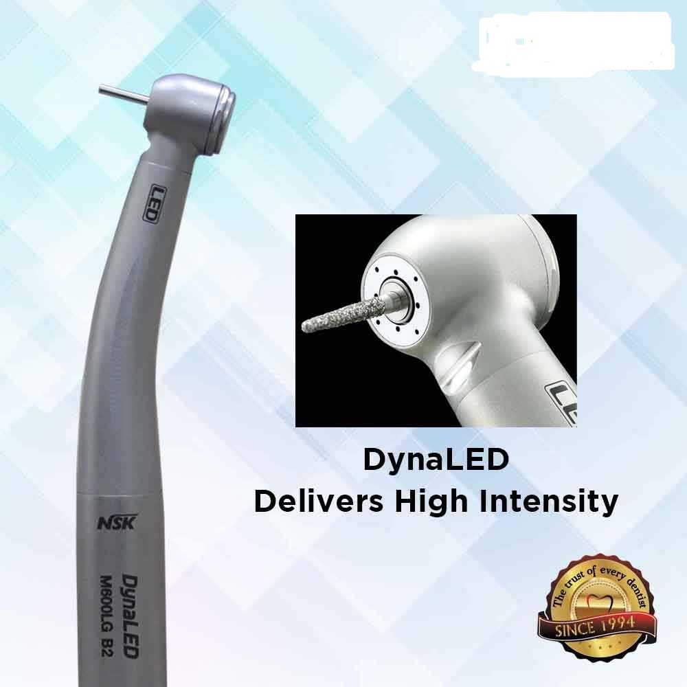 NSK Dyna-LED High Speed Air Rotor Hand-Piece (Standard Head 2 Hole) - Vitalticks PVT LTD