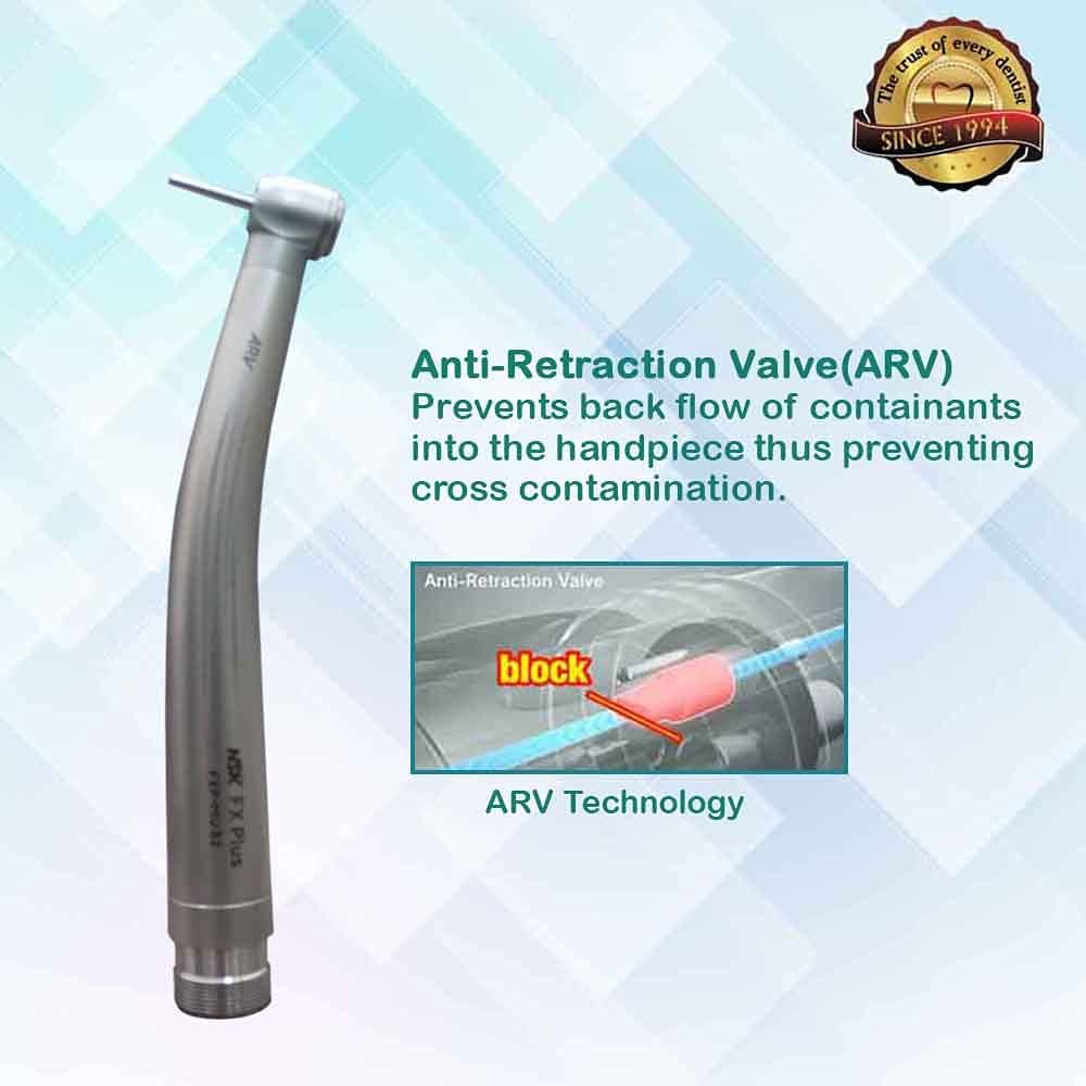 NSK FX PLUS ARV (Anti Retraction Valve) Hand Piece (Standard Head 2 Hole) - Vitalticks