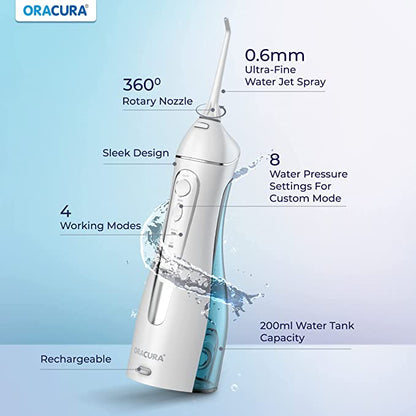 ORACURA Smart PLUS Water Flosser OC200 With 5 Tips - Vitalticks PVT LTD