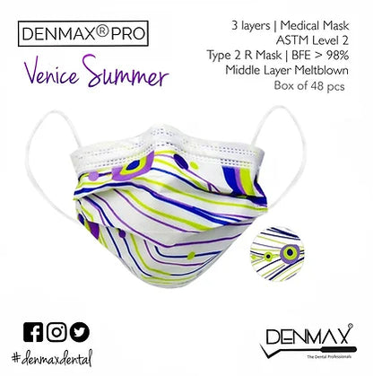 Denmax Printed Face Mask in Assorted Premium Designs - 48 Pcs - Vitalticks PVT LTD